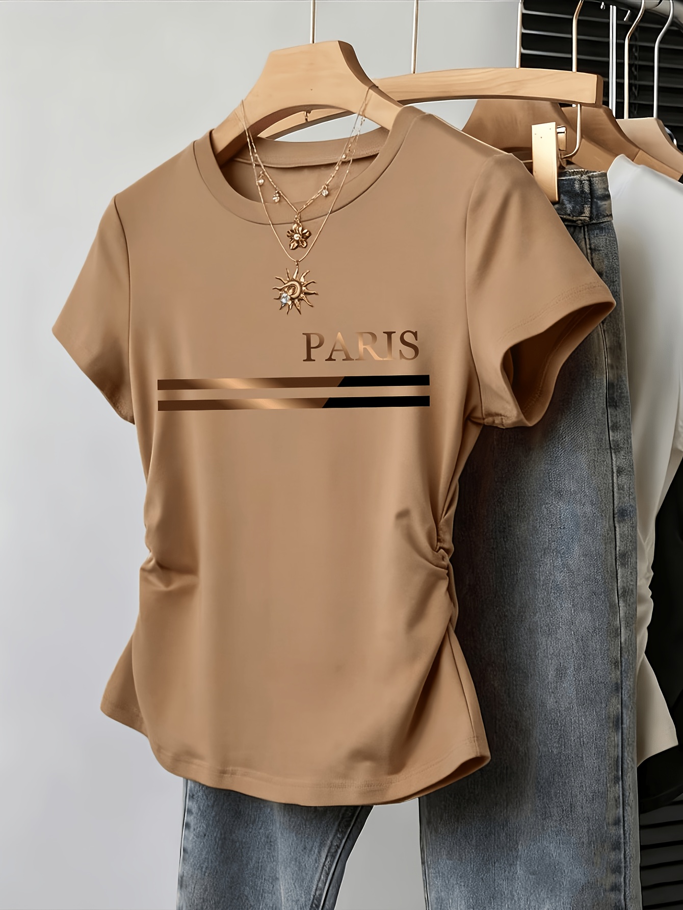 Women'S Fashion Paris - T-shirt d'été pour femmes, imprimé PARIS