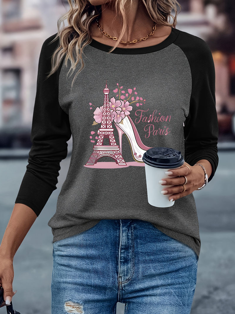 Women'S Fashion Paris - T-shirt à imprimé floral Parisien pour