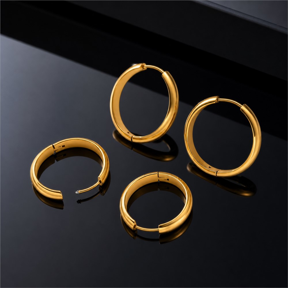 Women'S Fashion Earrings - 4 pièces de boucles d'oreilles rondes