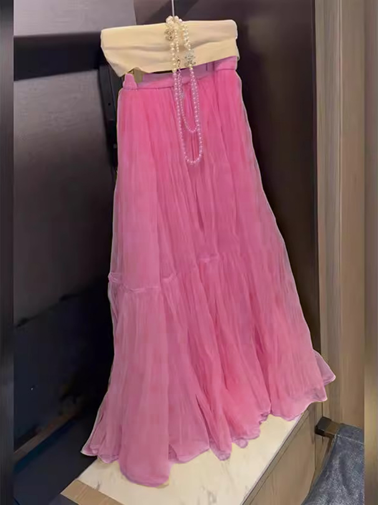 A-Line Skirt Midi - Jupe mi-longue élégante taille haute en