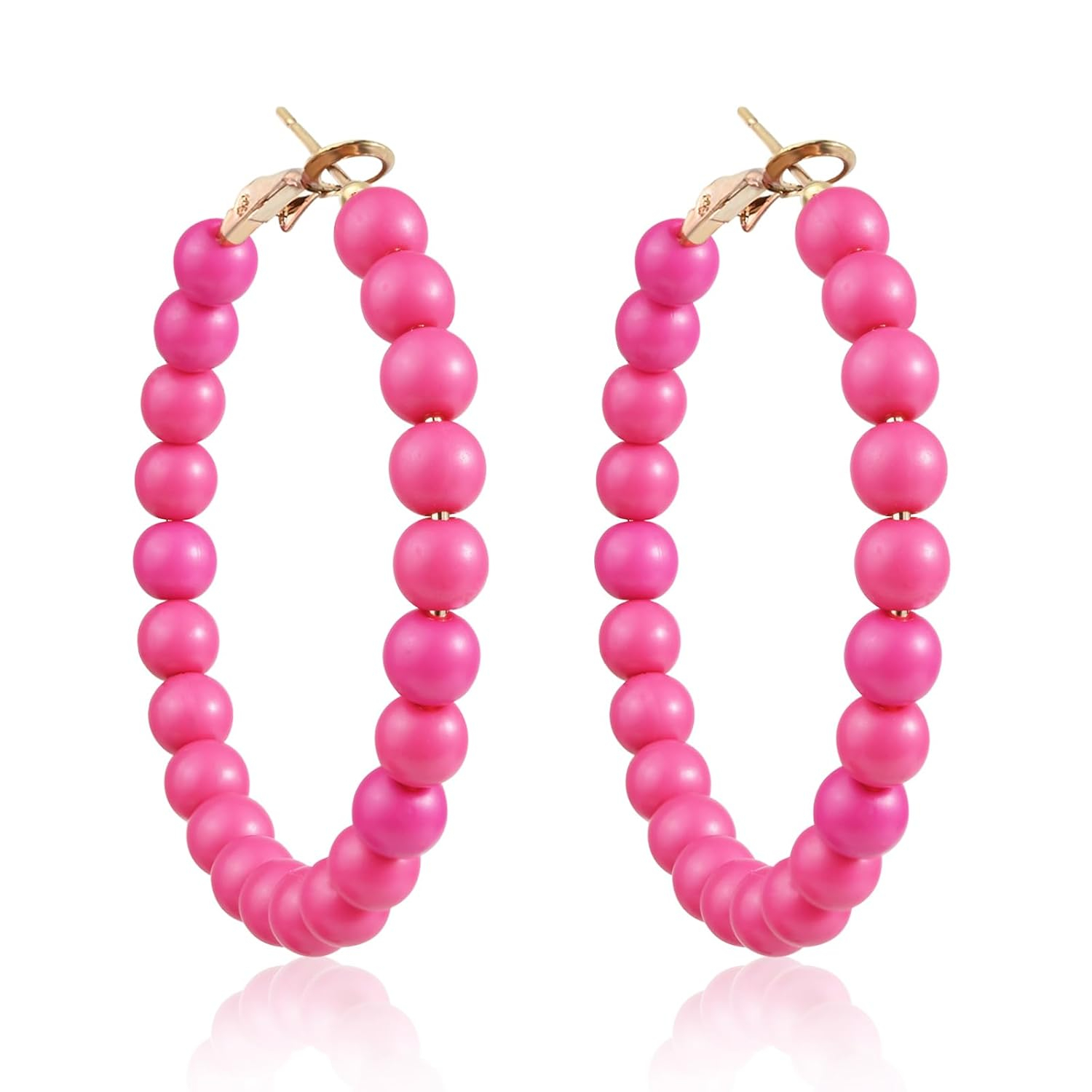 Women'S Fashion Earrings - Boucles d'oreilles créoles perlées pour femmes