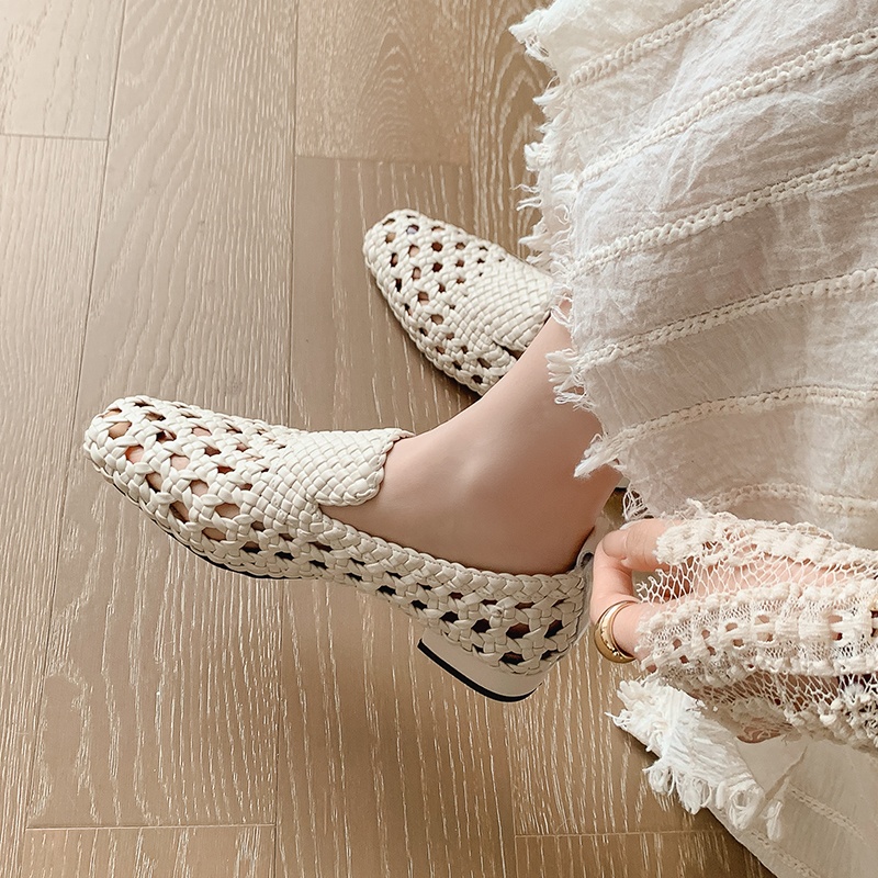 Women'S Fashion For Summer 2026 - Sandales tressées en cuir véritable pour
