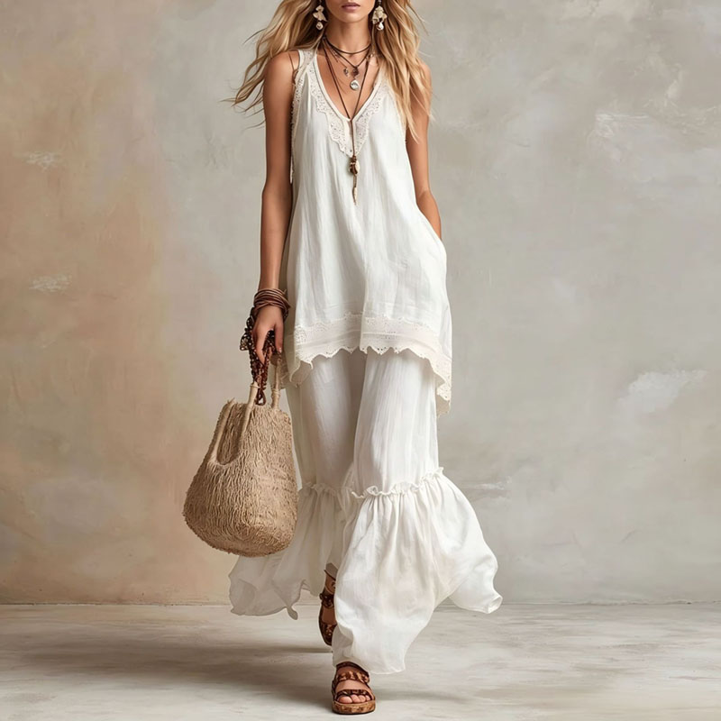 Ensemble assorti 2 pièces pour - Lace Trim Cami avis et prix