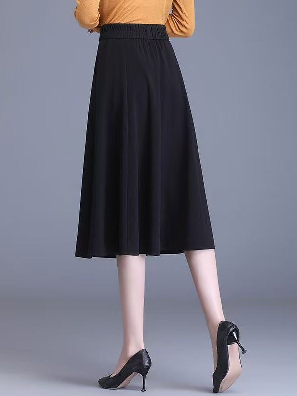 Jupe mi-longue plissée taille  - A-Line Skirt Midi avis et prix