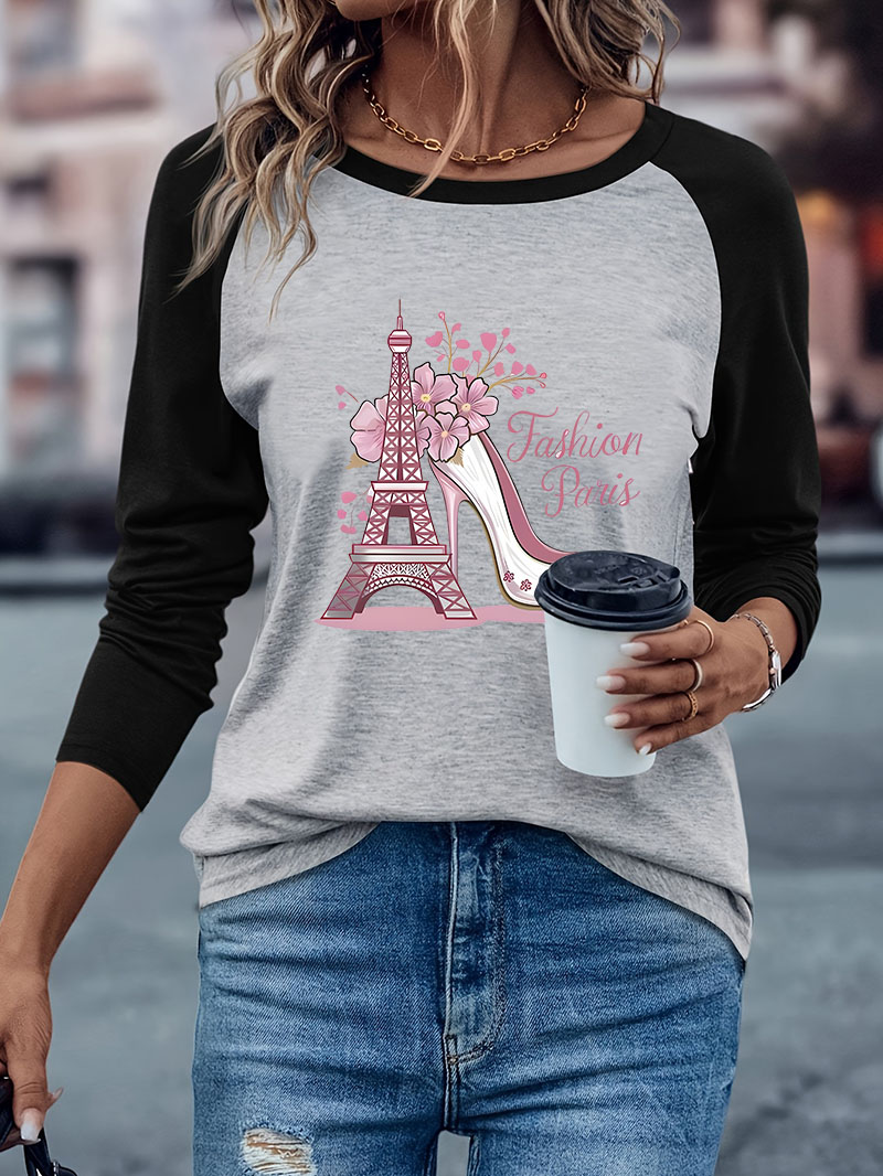T-shirt à imprimé floral Paris - Women'S Fashion Paris avis et prix