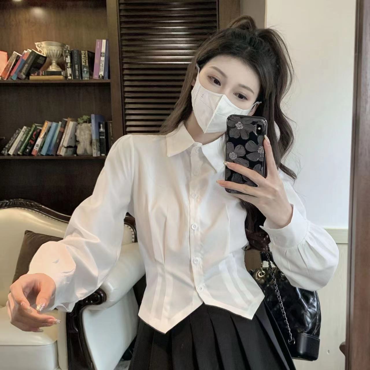 Chemise Vintage blanche à manc - Wrap Blouse Chiffon avis et prix