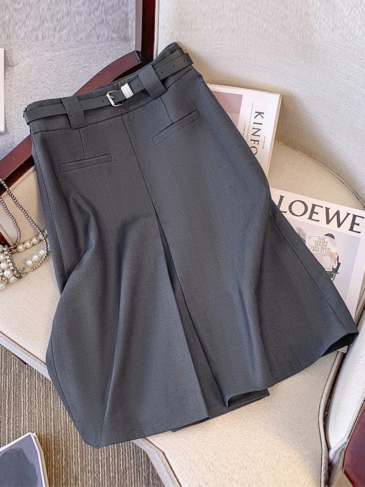 Jupe mi-longue grise pour femm - A-Line Skirt Midi avis et prix