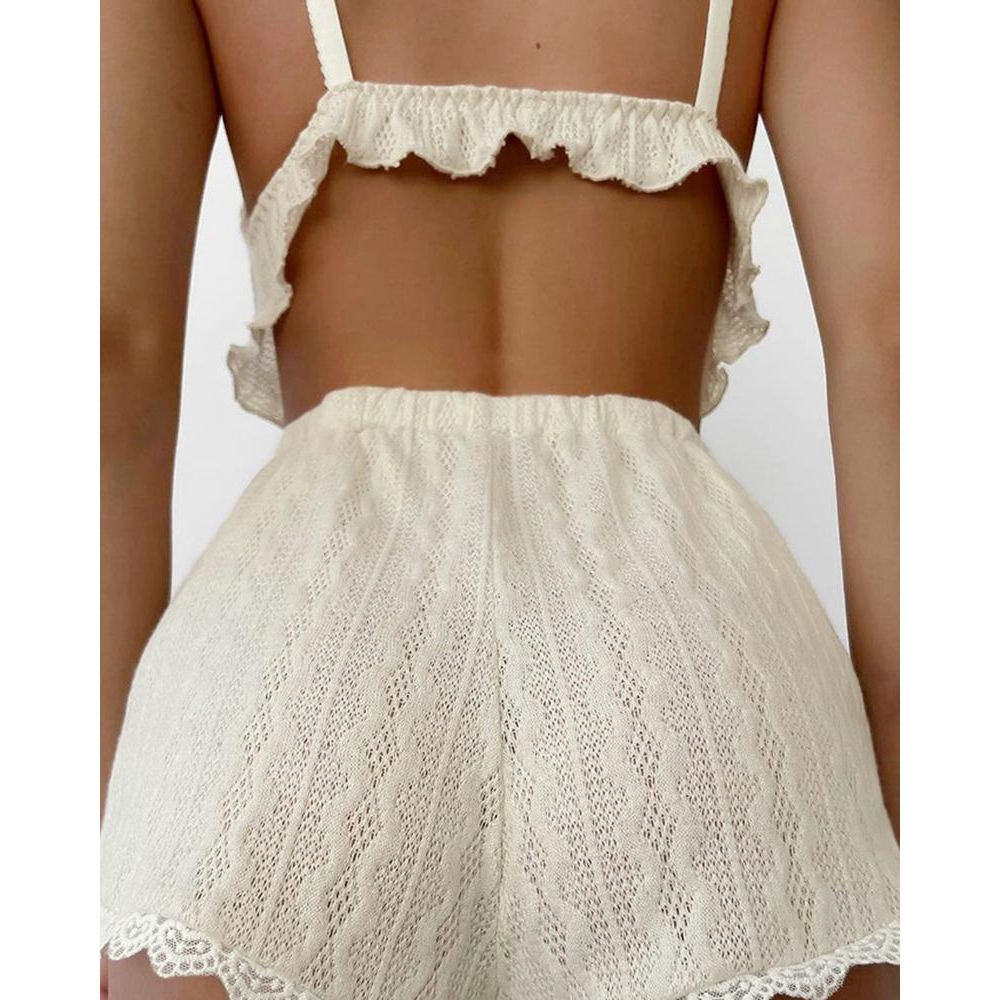 Ensemble de haut camisole text - Lace Trim Cami avis et prix