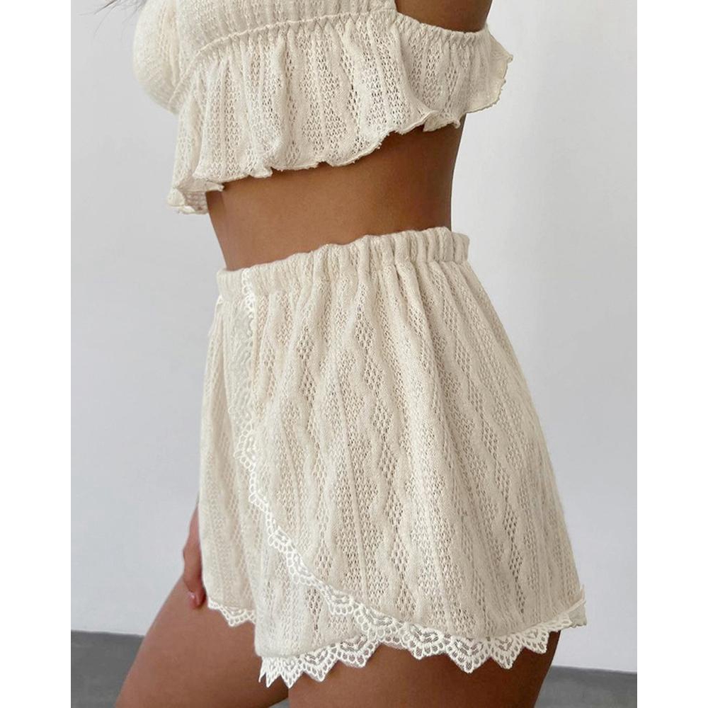 Ensemble de haut camisole text - Lace Trim Cami avis et prix
