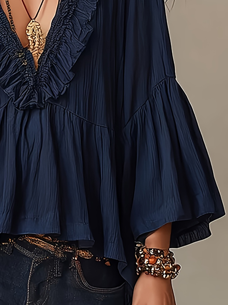 Chemisier en mousseline froiss - Wrap Blouse Chiffon avis et prix