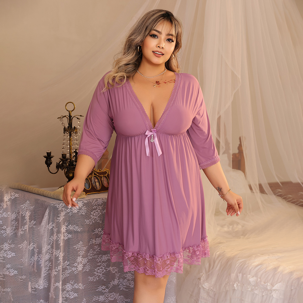 Chemise de nuit en dentelle po - Lace Trim Cami avis et prix
