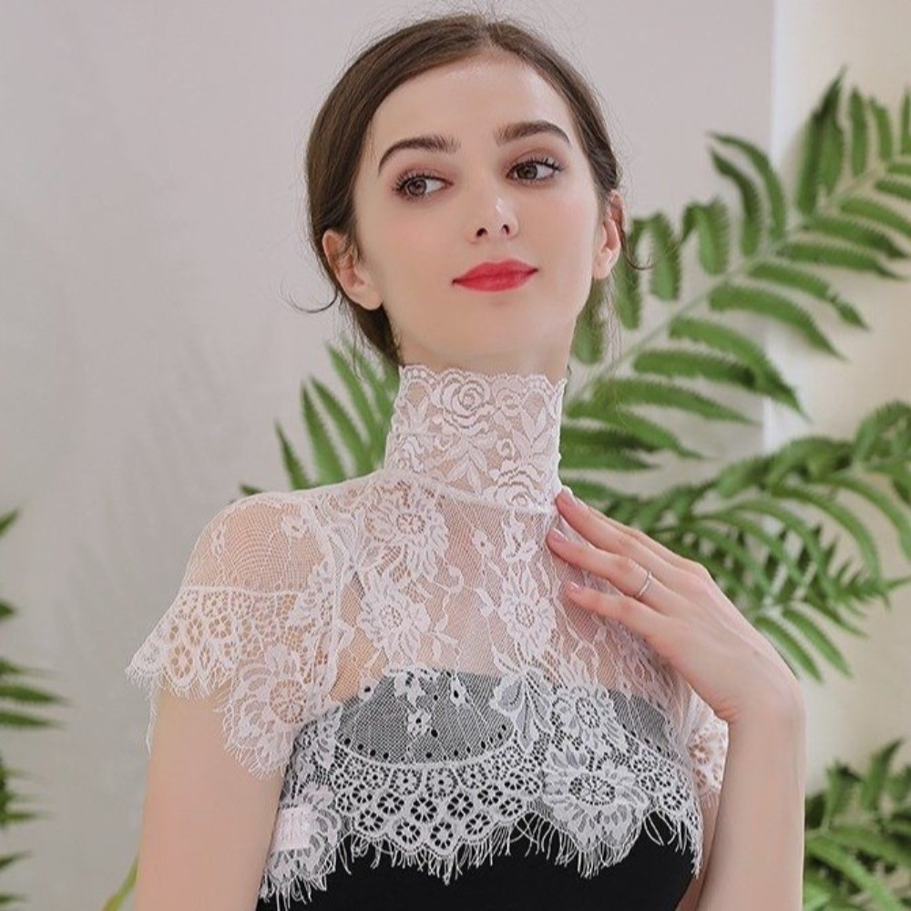 Col amovible élégant en dentel - Wrap Blouse Chiffon avis et prix