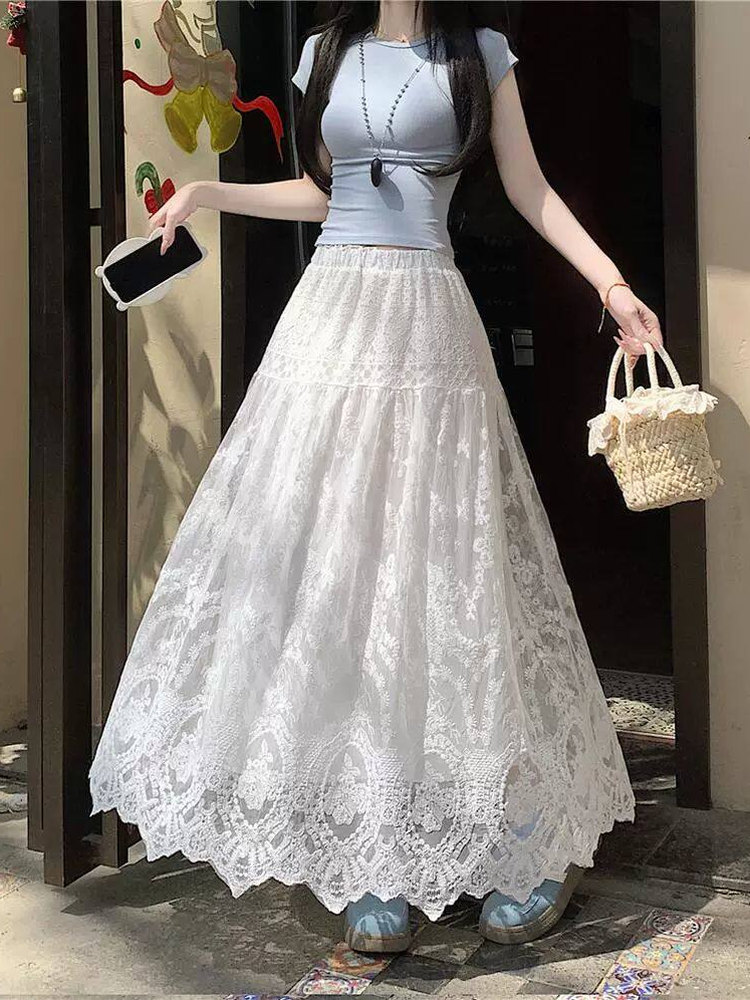 Jupe midi trapèze taille haute - A-Line Skirt Midi avis et prix