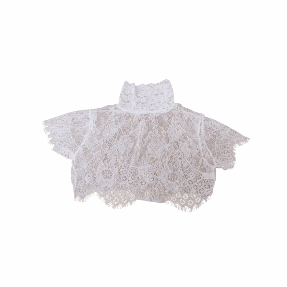 Col amovible en dentelle brodé - Wrap Blouse Chiffon avis et prix