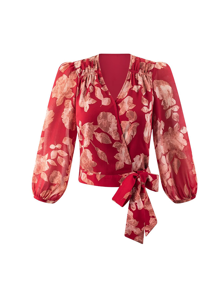 Chemisiers à bandes portefeuil - Wrap Blouse Chiffon avis et prix