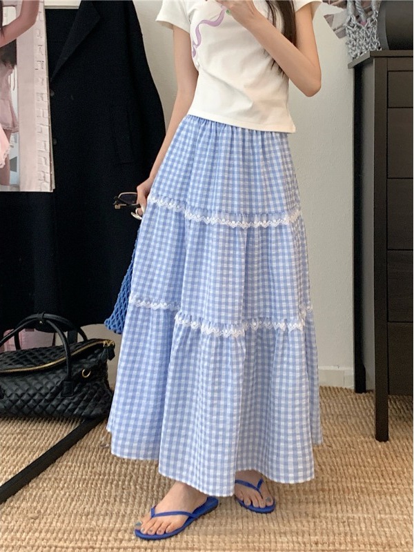 Jupe midi trapèze taille haute - A-Line Skirt Midi avis et prix