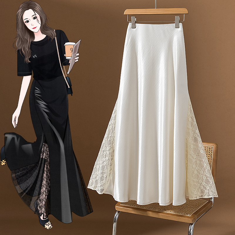 Jupe longue mi-longue en polye - A-Line Skirt Midi avis et prix