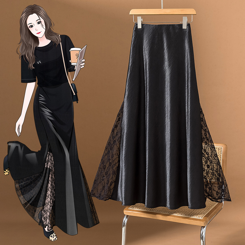 Jupe longue mi-longue en polye - A-Line Skirt Midi avis et prix